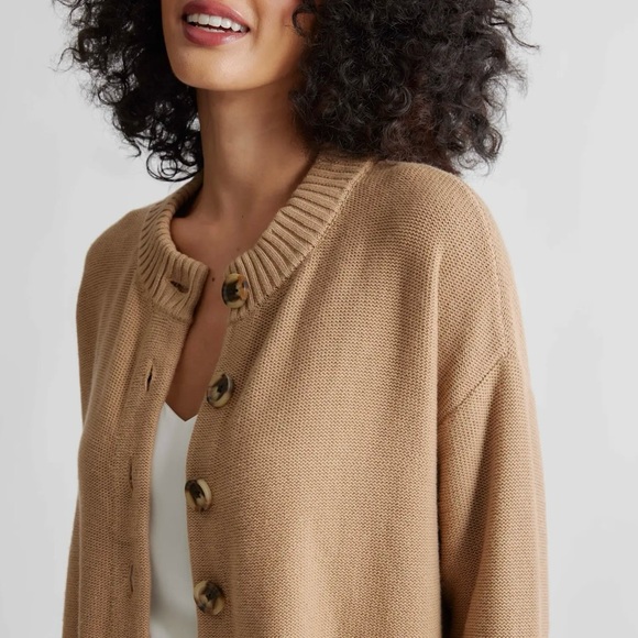 Quince 100% Cotton Cropped Cardigan - Picture 4 of 6